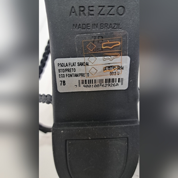 AREZZO PAOLA FLAT SANDALS COLOR BLACK SIZE 7B NEW WITH BOX. MADE IN BRAZIL. - Picture 8 of 10